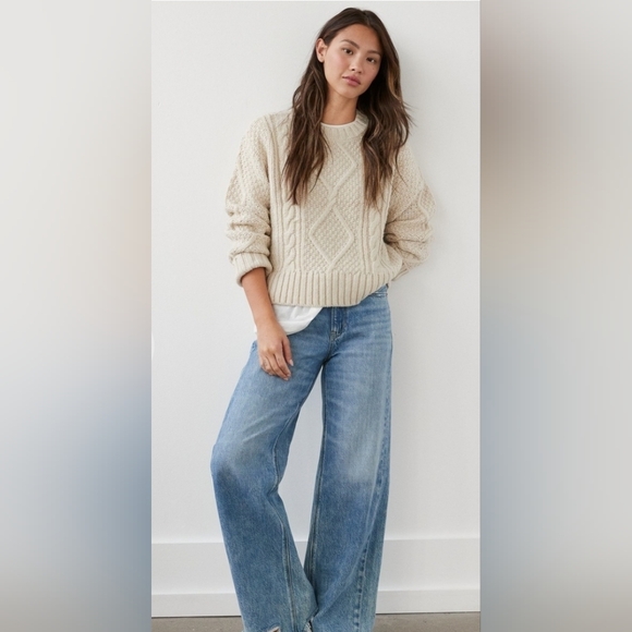 American Eagle Outfitters Cream Cable Knit Sweater - Picture 6 of 6